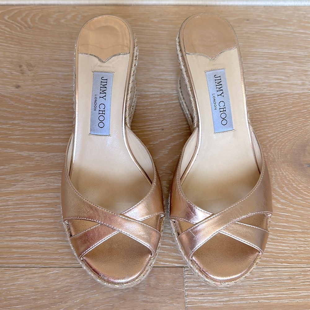 Jimmy choo rose gold sandals 38